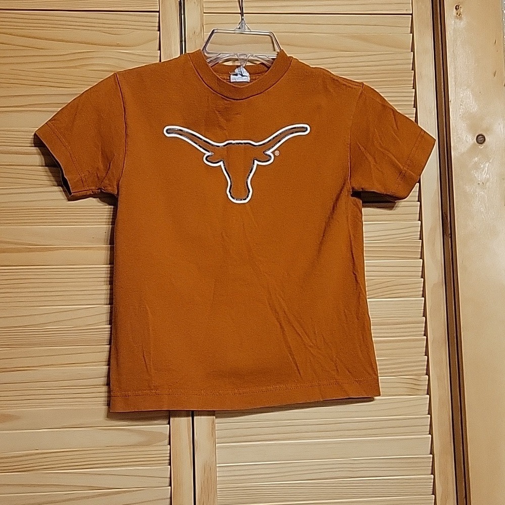 Longhorns cows Tee shirt orange youth  size 10/12 short sleeve‎